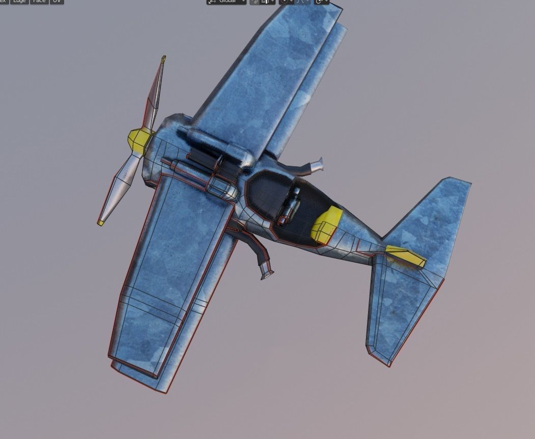 world war fighter jet Low-poly 3D model_2