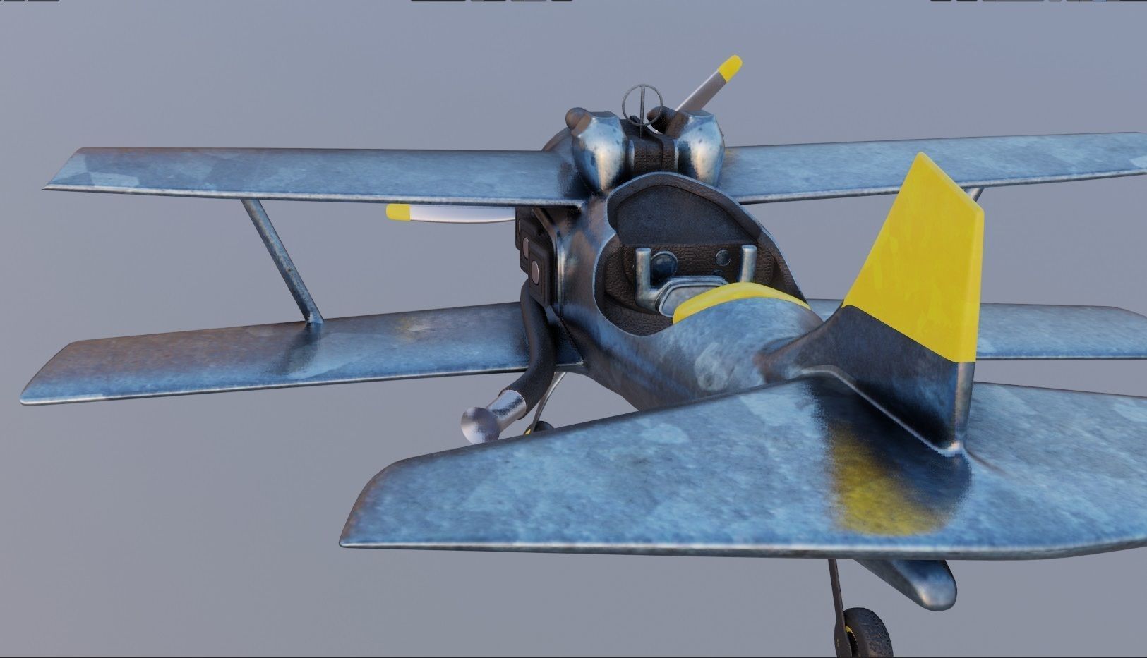 world war fighter jet Low-poly 3D model_4