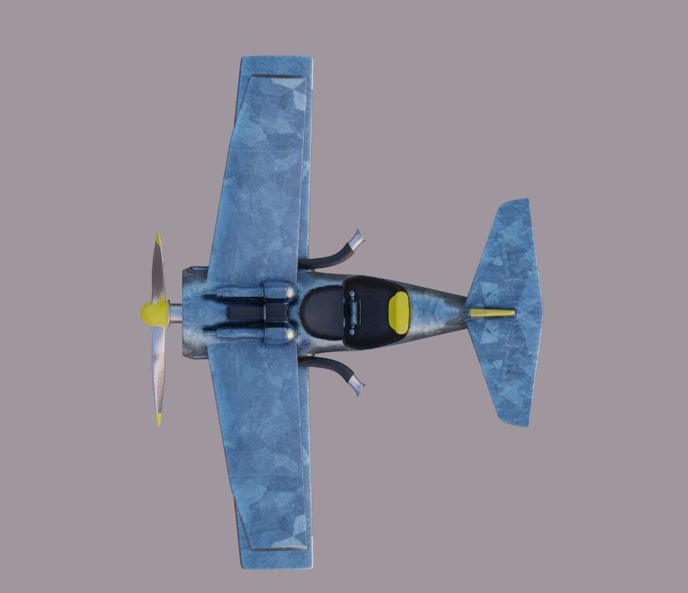 world war fighter jet Low-poly 3D model_5