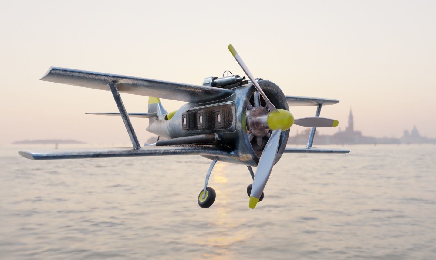 world war fighter jet Low-poly 3D model_10