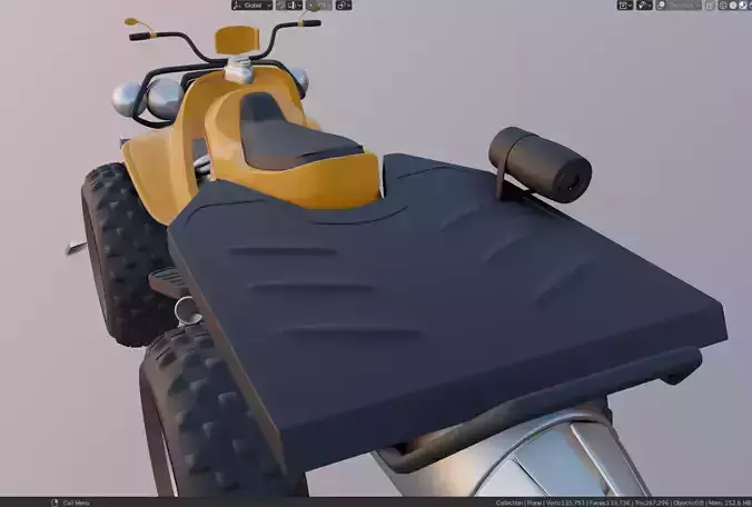 quad bike Low-poly 3D model