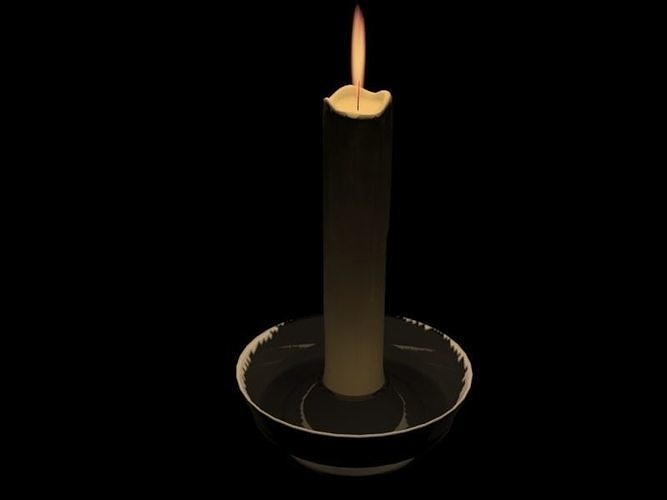 Medieval Candle Low Poly Low-poly 3D model