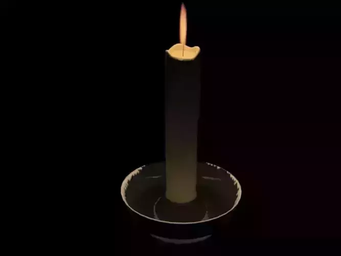 Medieval Candle Low Poly Low-poly 3D model