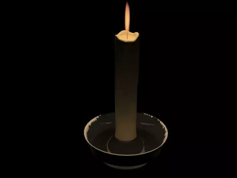 Medieval Candle Low Poly Low-poly 3D model_0