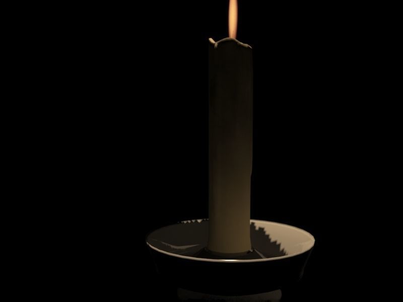 Medieval Candle Low Poly Low-poly 3D model_1