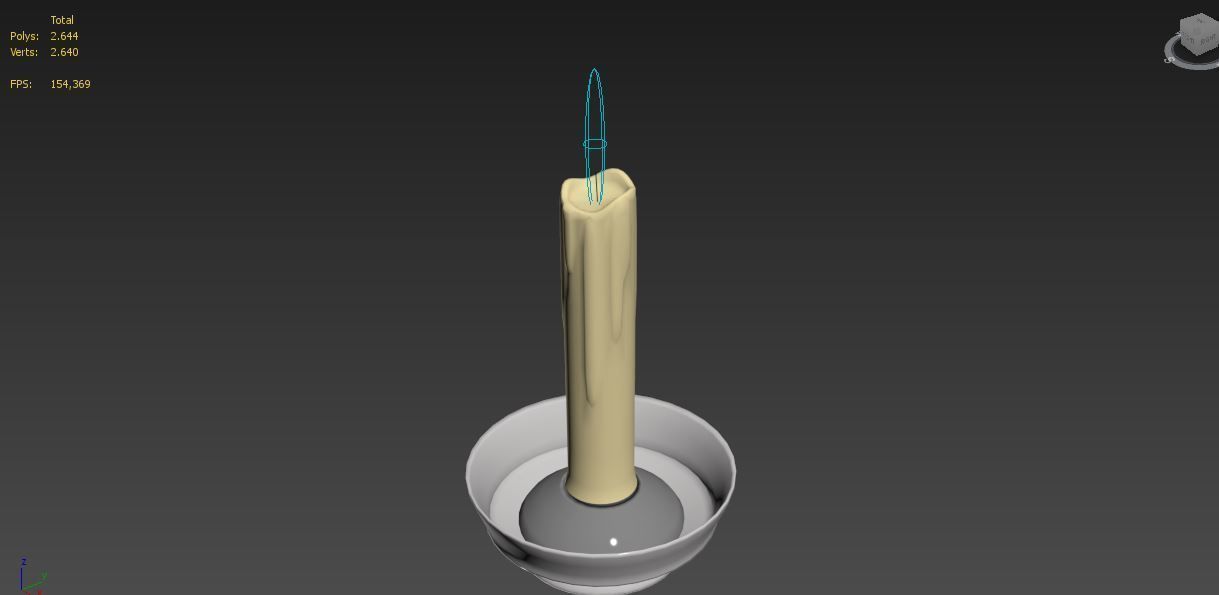 Medieval Candle Low Poly Low-poly 3D model_13