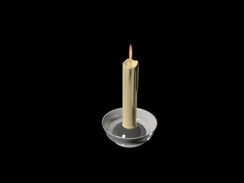 Medieval Candle Low Poly Low-poly 3D model_9
