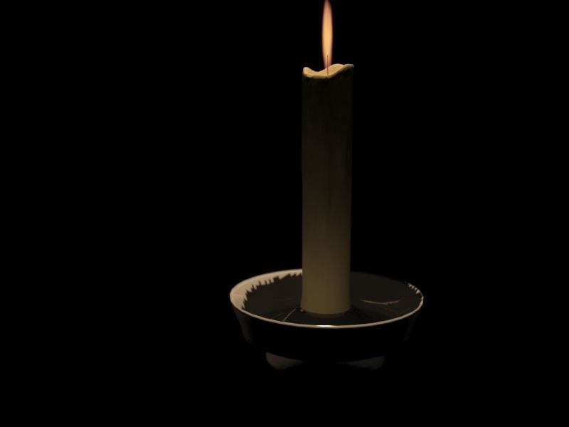 Medieval Candle Low Poly Low-poly 3D model_6