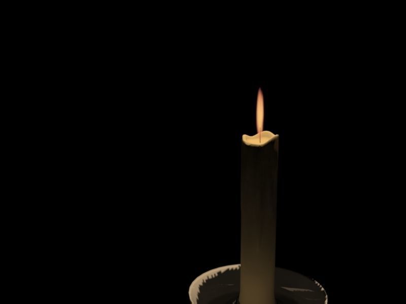 Medieval Candle Low Poly Low-poly 3D model_5