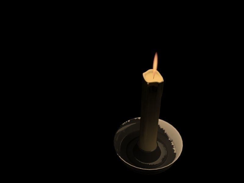 Medieval Candle Low Poly Low-poly 3D model_2