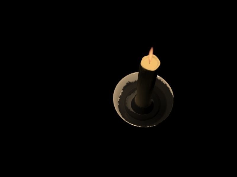 Medieval Candle Low Poly Low-poly 3D model_4