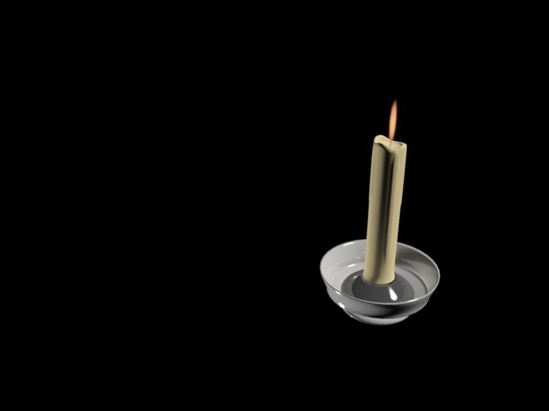 Medieval Candle Low Poly Low-poly 3D model_10