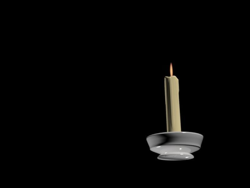 Medieval Candle Low Poly Low-poly 3D model_8