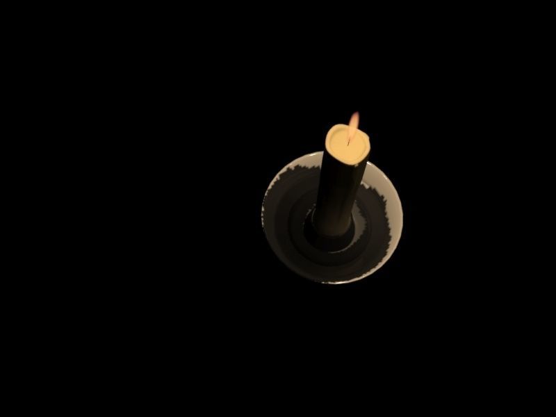 Medieval Candle Low Poly Low-poly 3D model_3