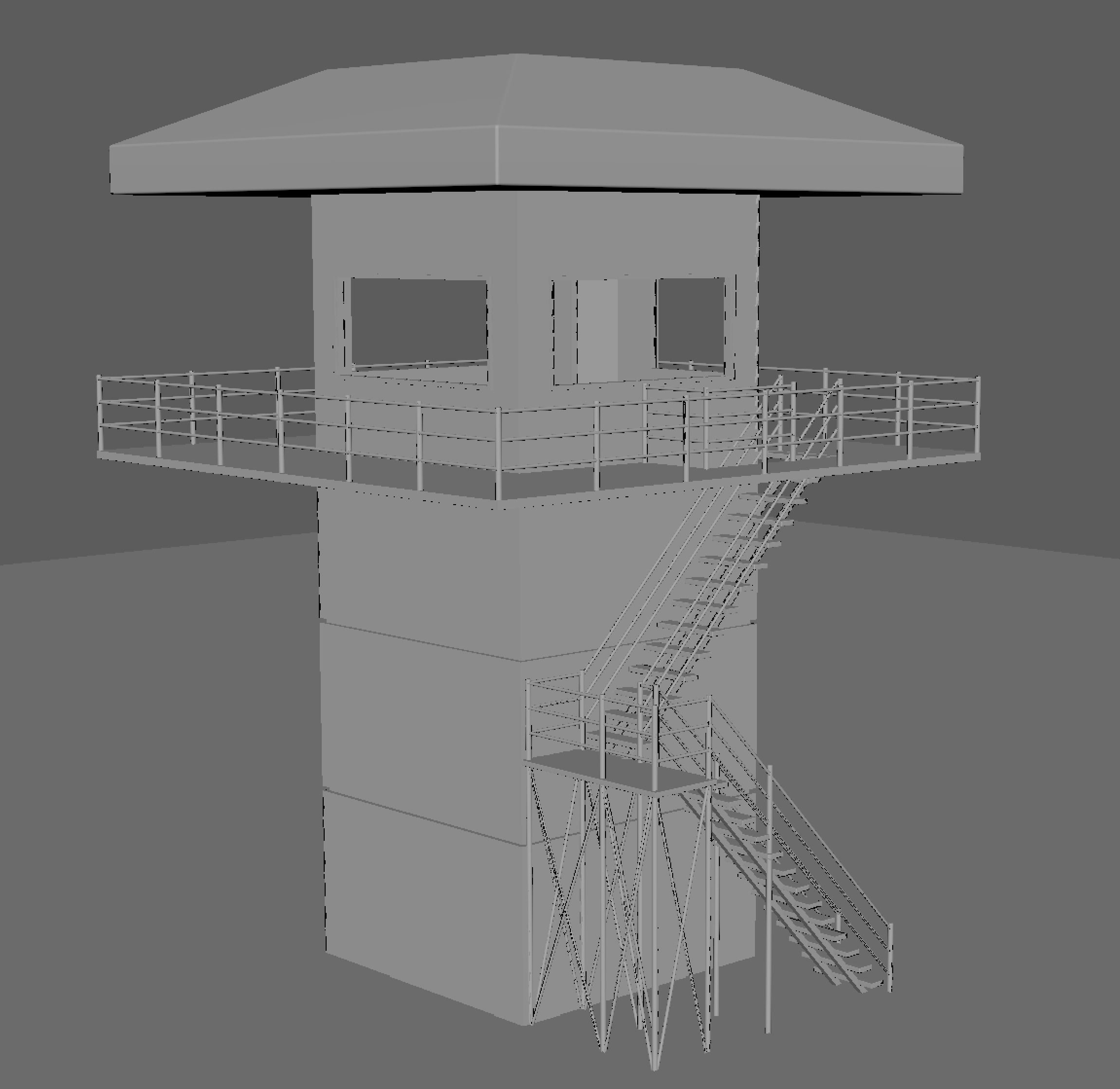 Watch tower 3D model_1