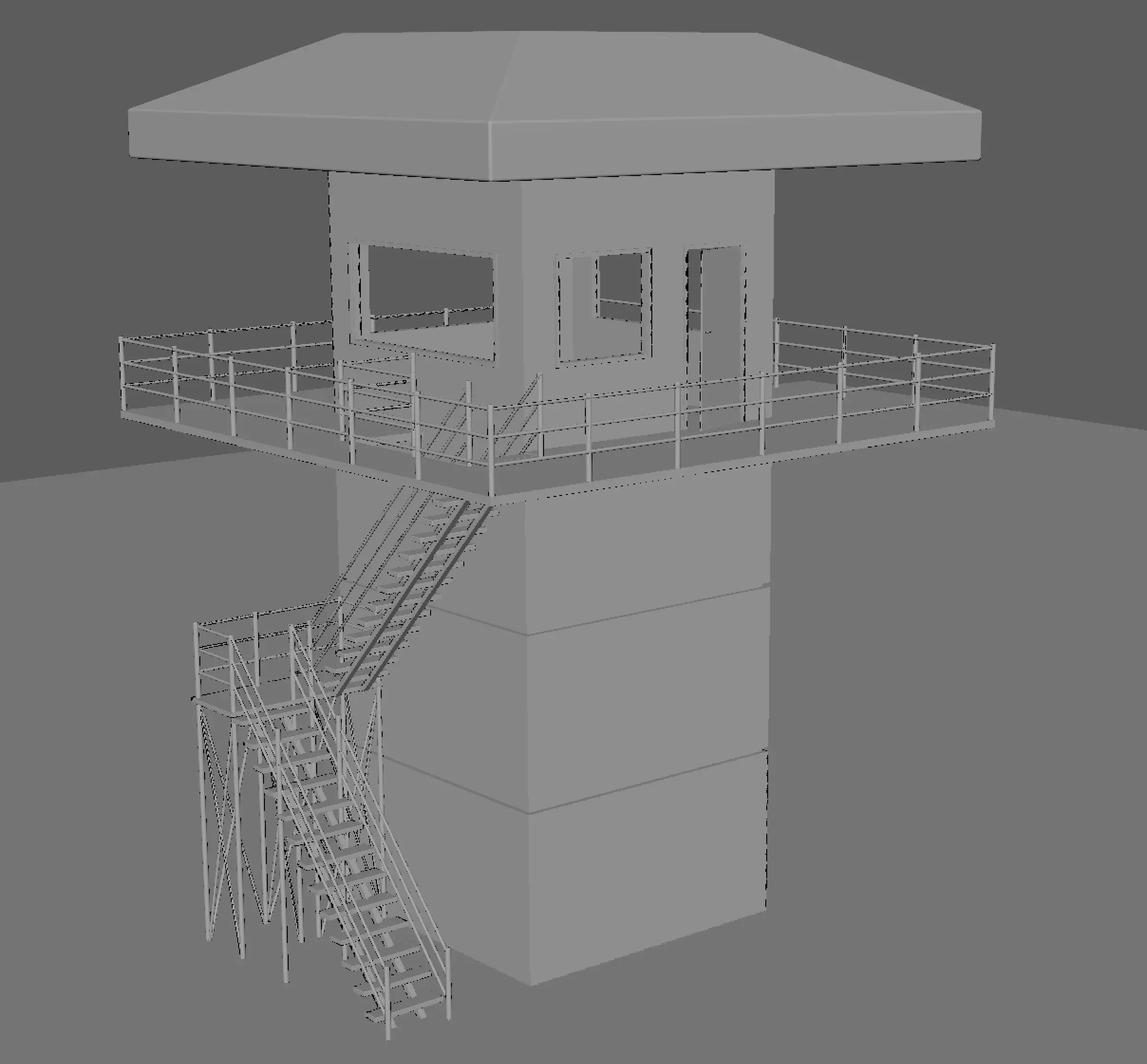 Watch tower 3D model_0