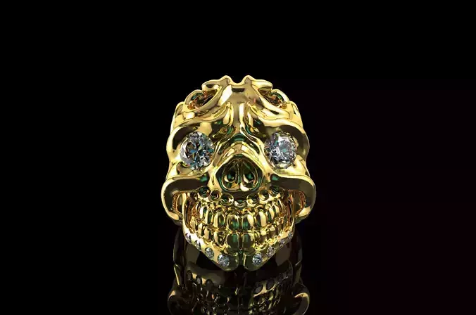 Skull Diamond Engagement Rings 3D print model