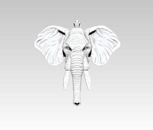 Elephant  Necklace 3D print model_2