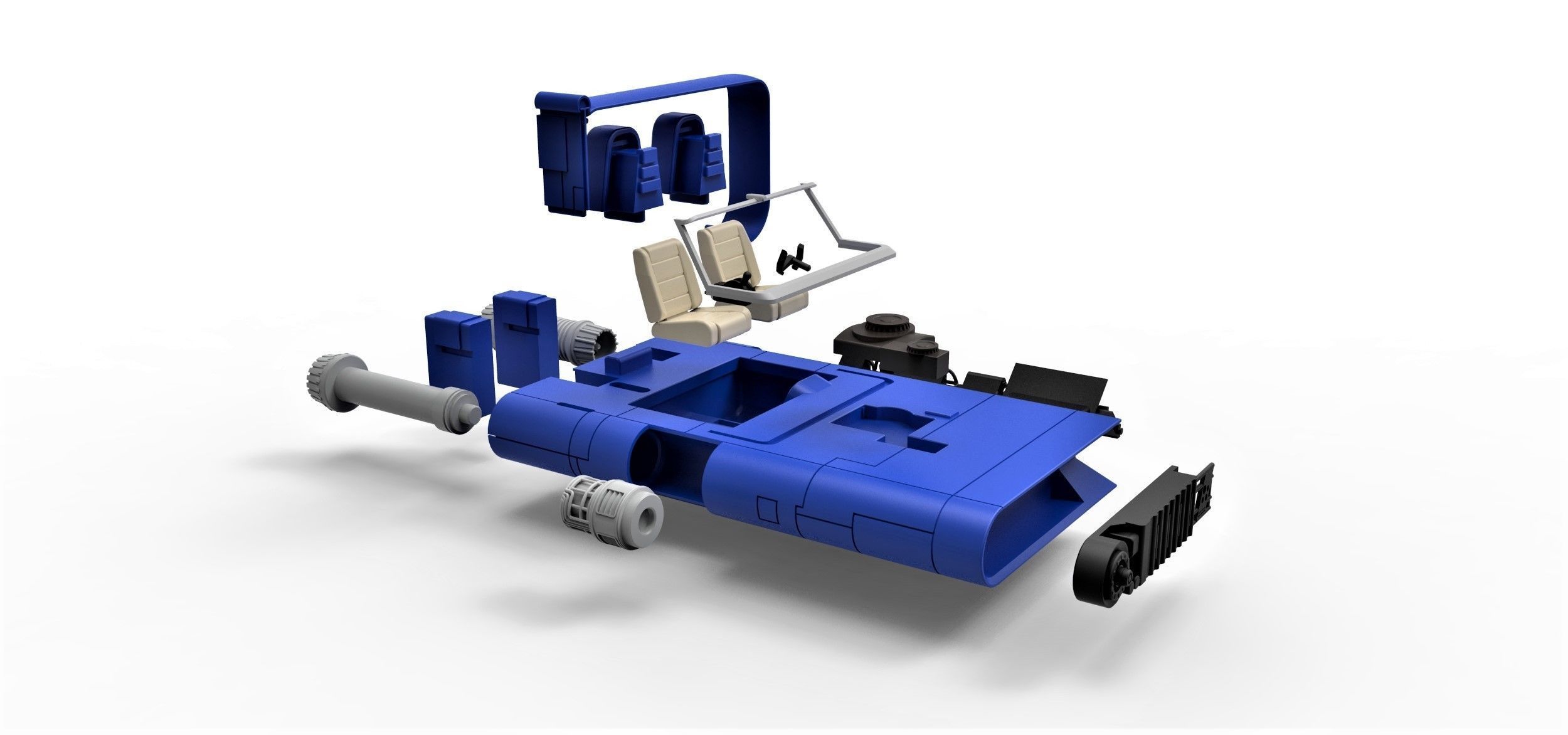 M-68 Landspeeder of Han Solo Scale 1 to 24 3D print model_22