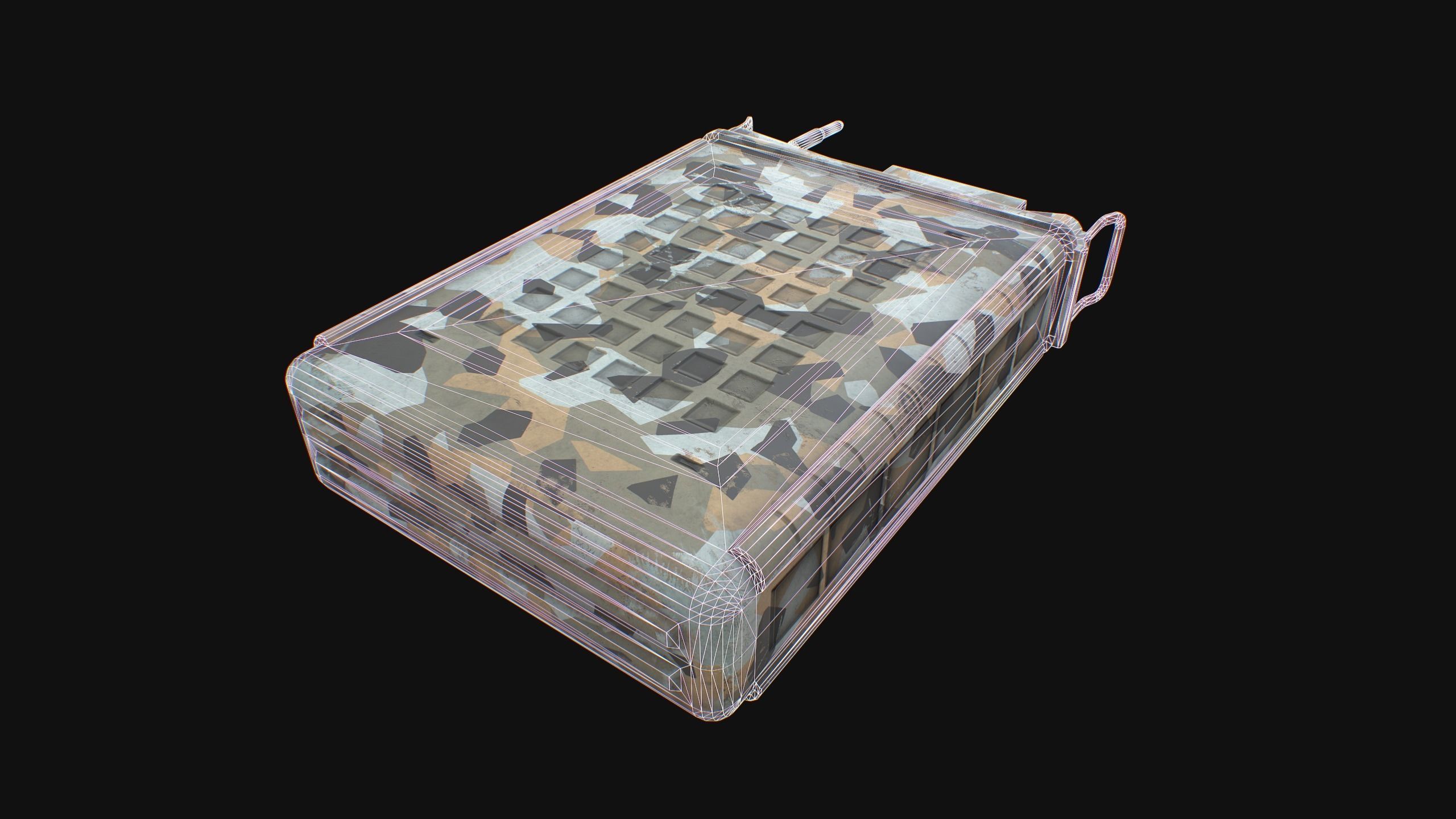 Modern Military Radio - Camouflage Low-poly 3D model_4