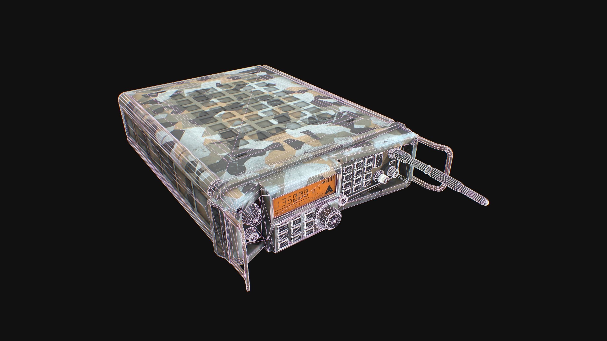 Modern Military Radio - Camouflage Low-poly 3D model_2