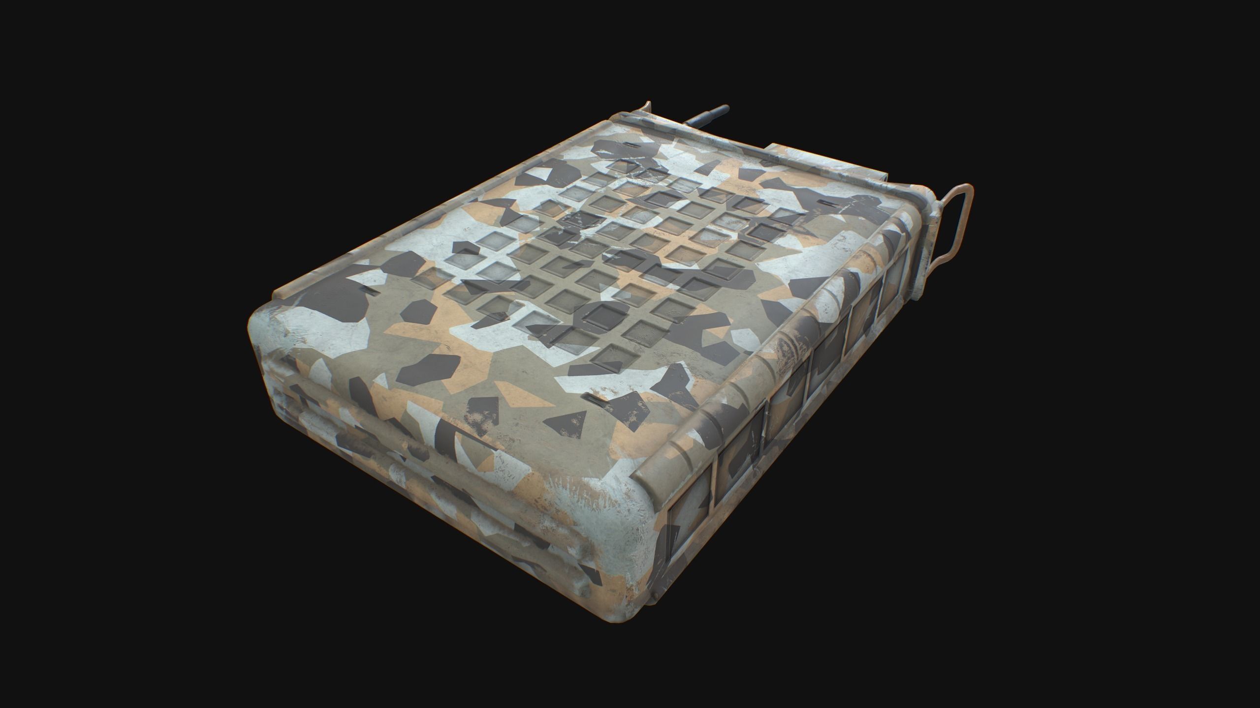 Modern Military Radio - Camouflage Low-poly 3D model_3