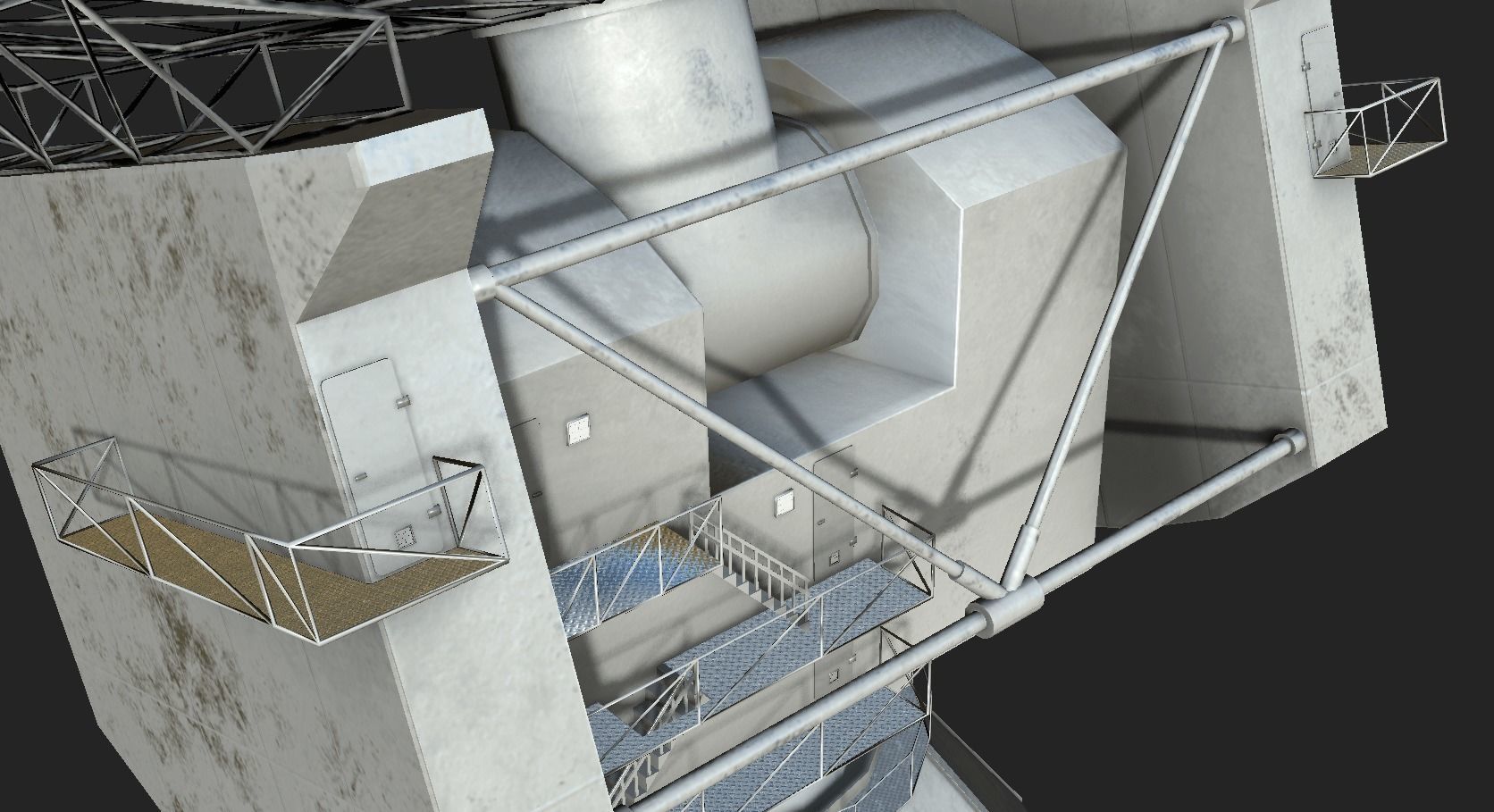 Deep Space Research Antenna Low-poly 3D model_14