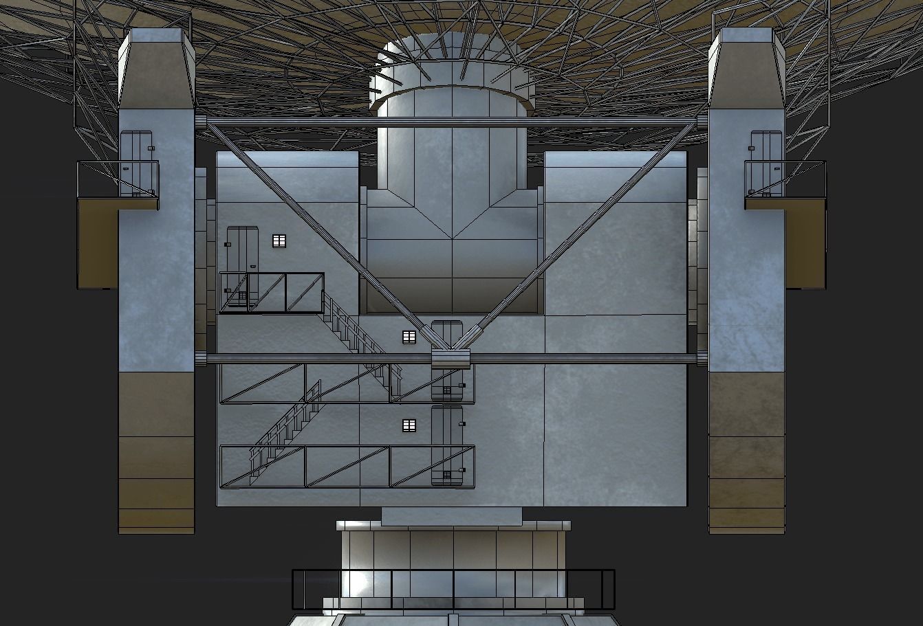 Deep Space Research Antenna Low-poly 3D model_19