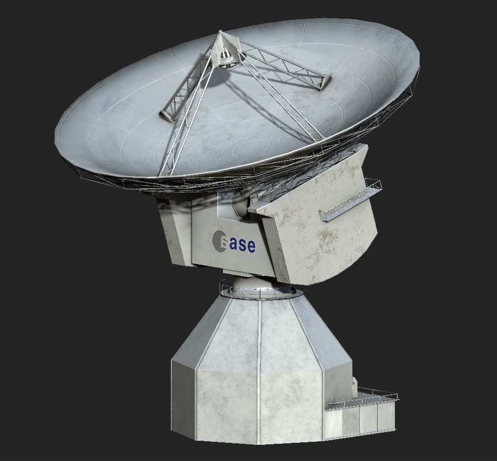 Deep Space Research Antenna Low-poly 3D model_4