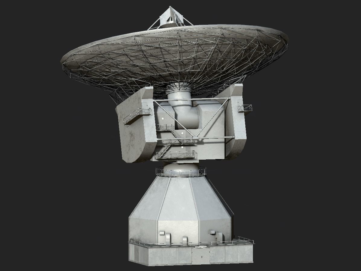 Deep Space Research Antenna Low-poly 3D model_7