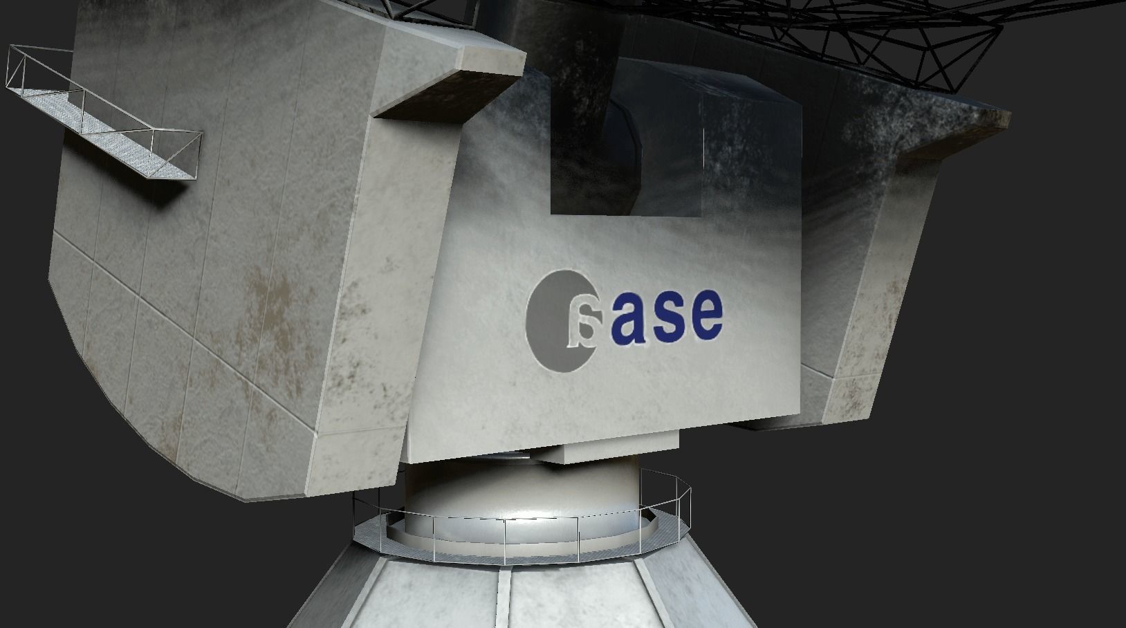 Deep Space Research Antenna Low-poly 3D model_11