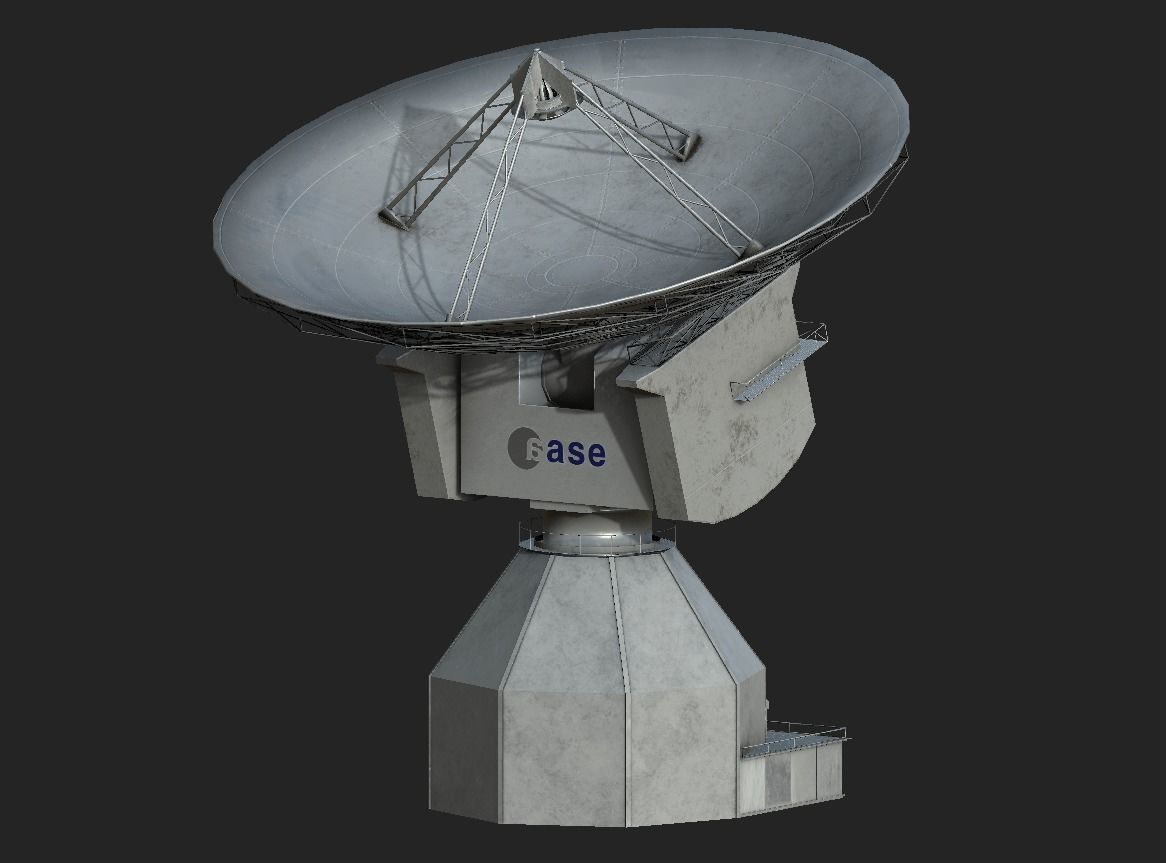 Deep Space Research Antenna Low-poly 3D model_1