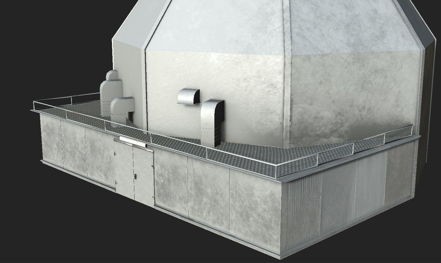 Deep Space Research Antenna Low-poly 3D model_15