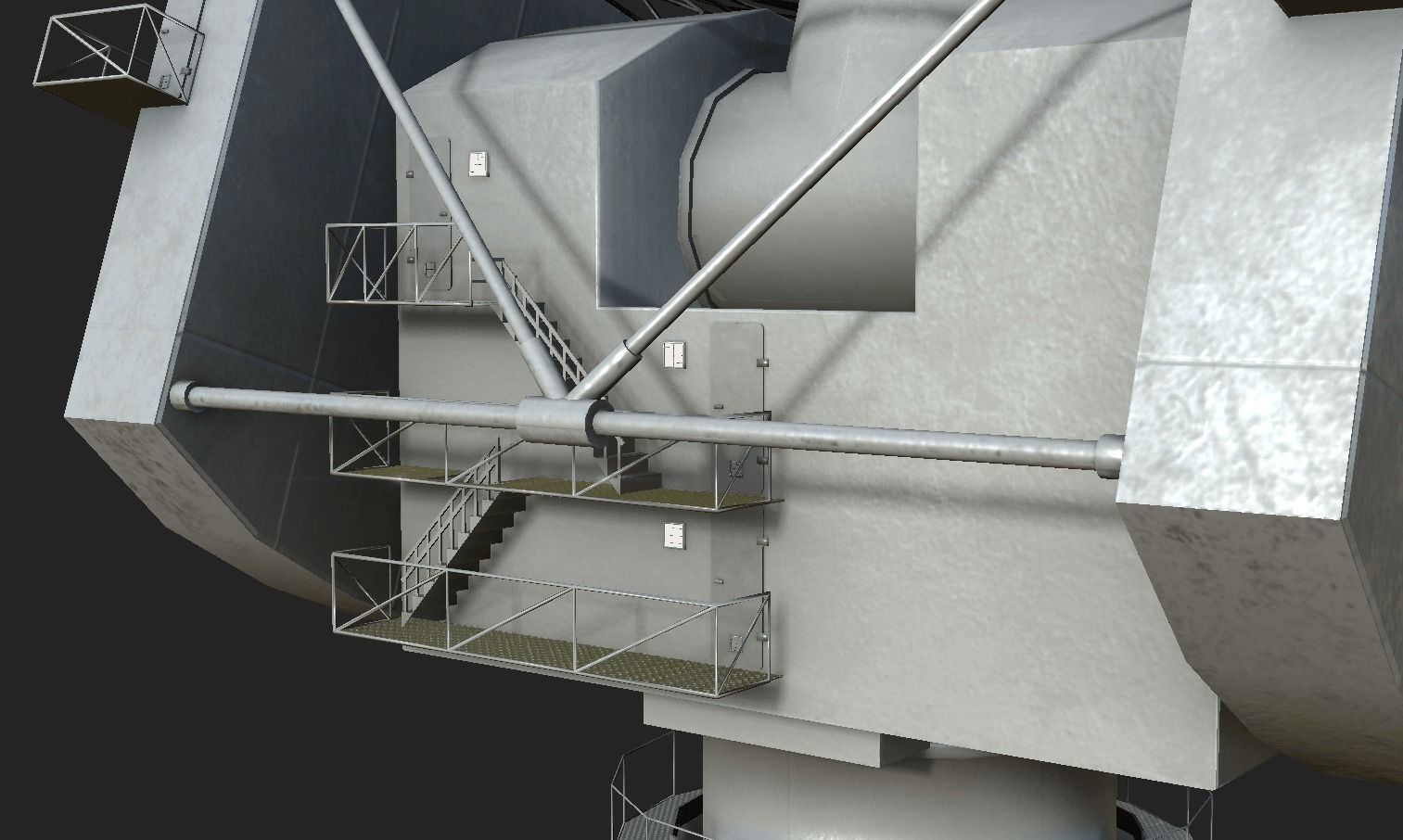 Deep Space Research Antenna Low-poly 3D model_12