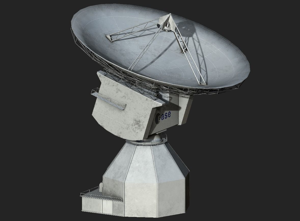 Deep Space Research Antenna Low-poly 3D model_5