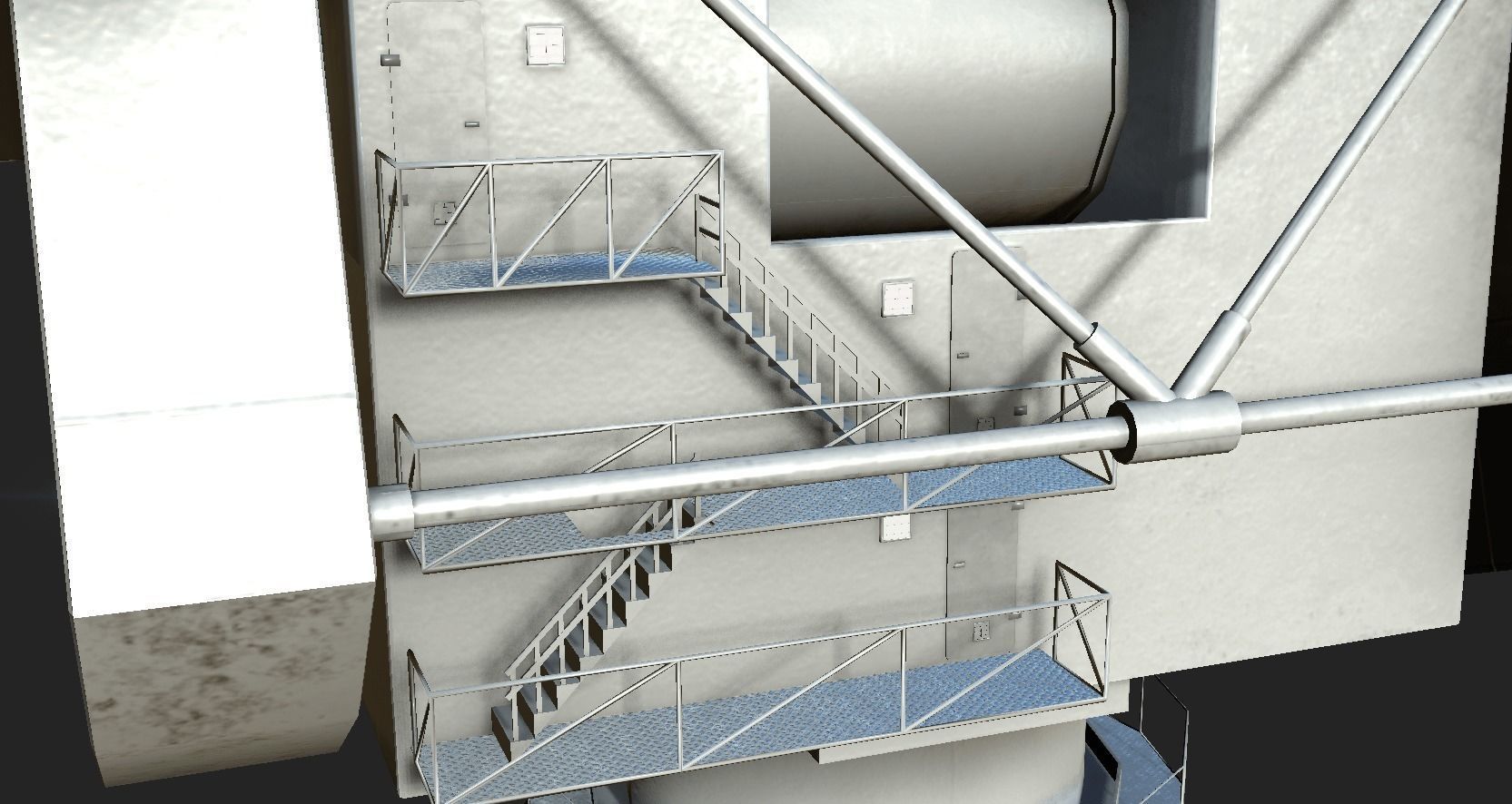 Deep Space Research Antenna Low-poly 3D model_13