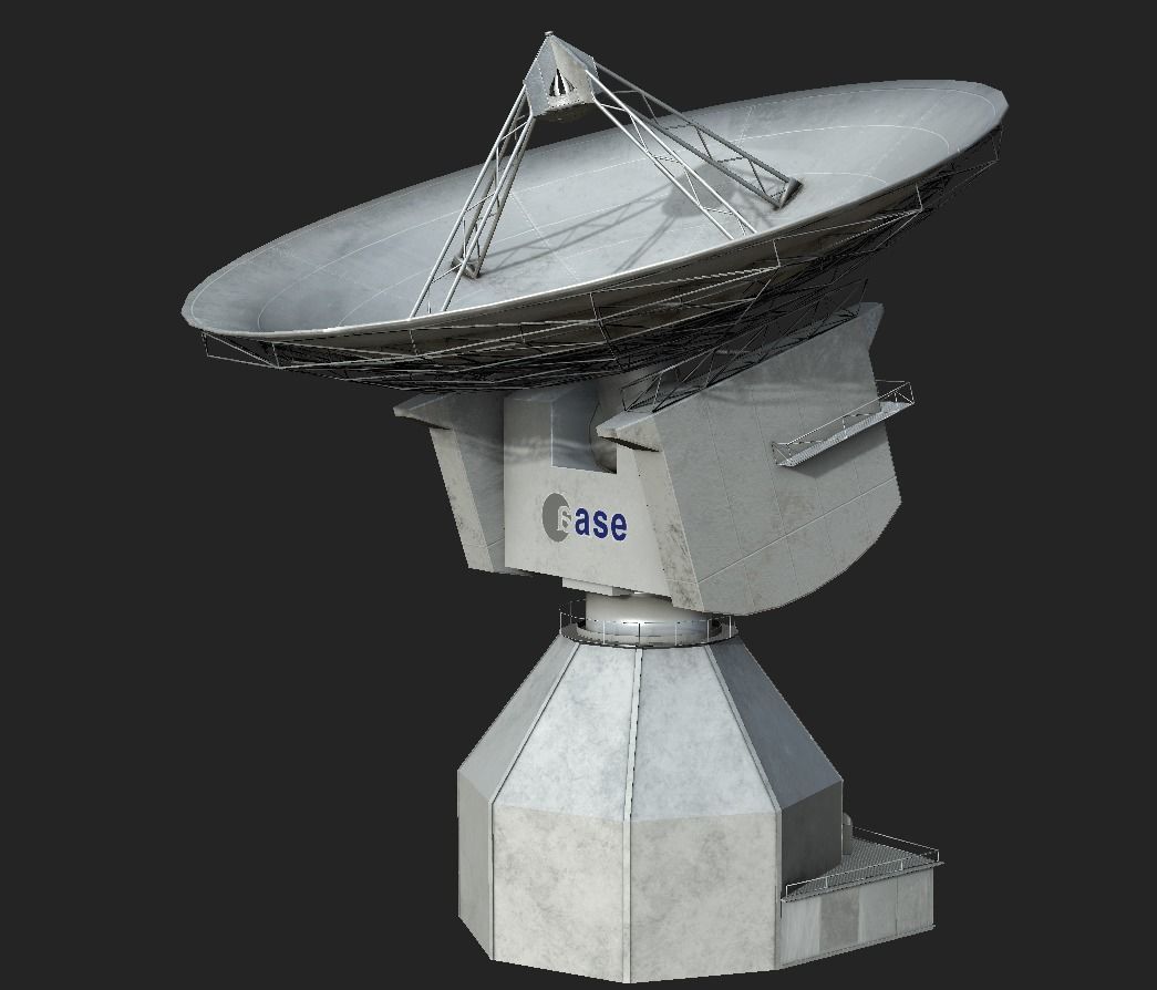 Deep Space Research Antenna Low-poly 3D model_2