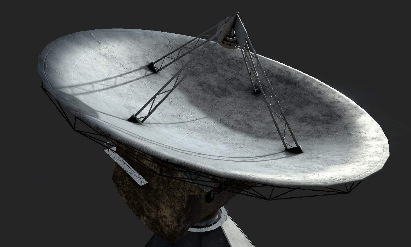 Deep Space Research Antenna Low-poly 3D model_8