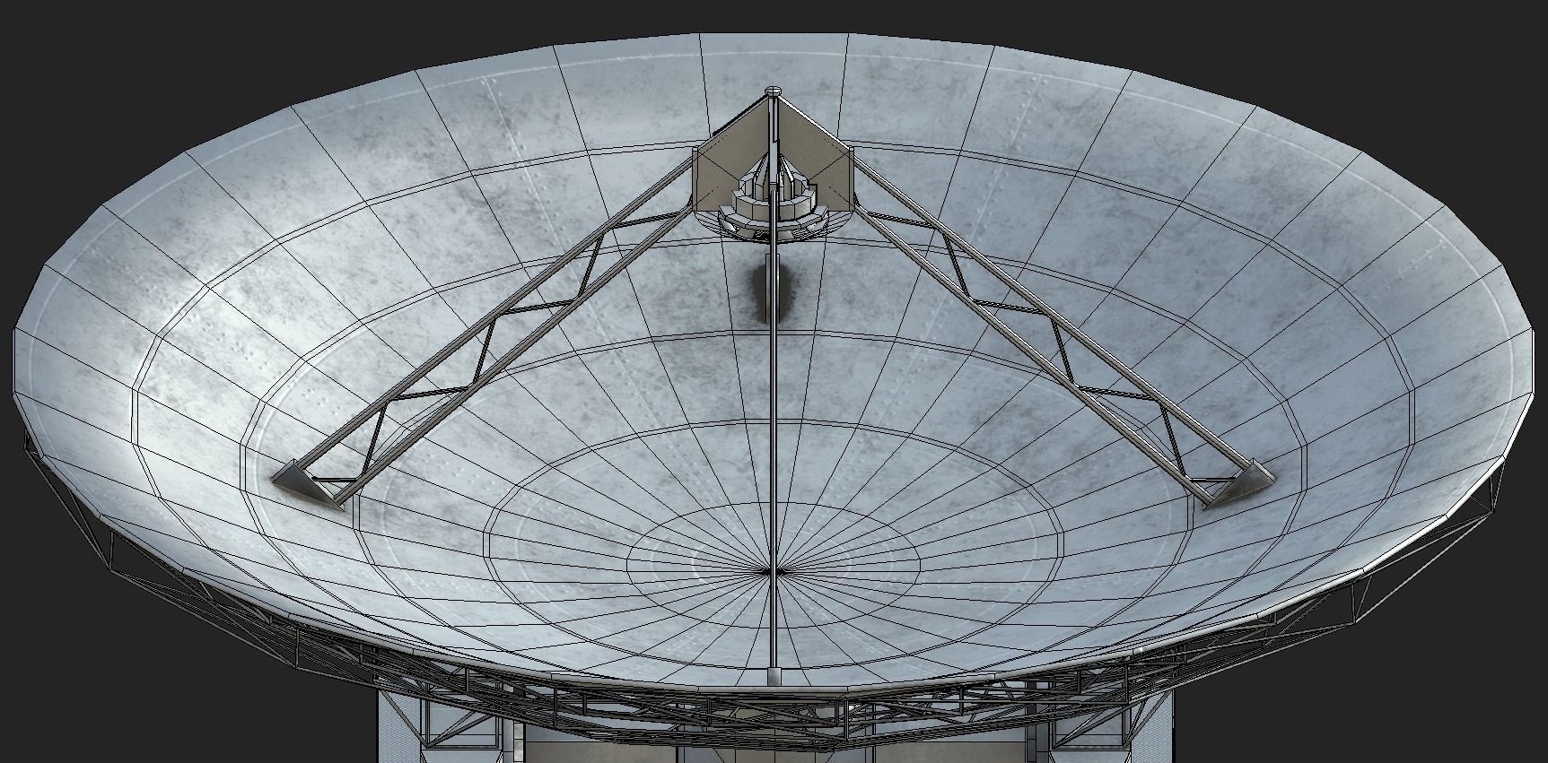 Deep Space Research Antenna Low-poly 3D model_20