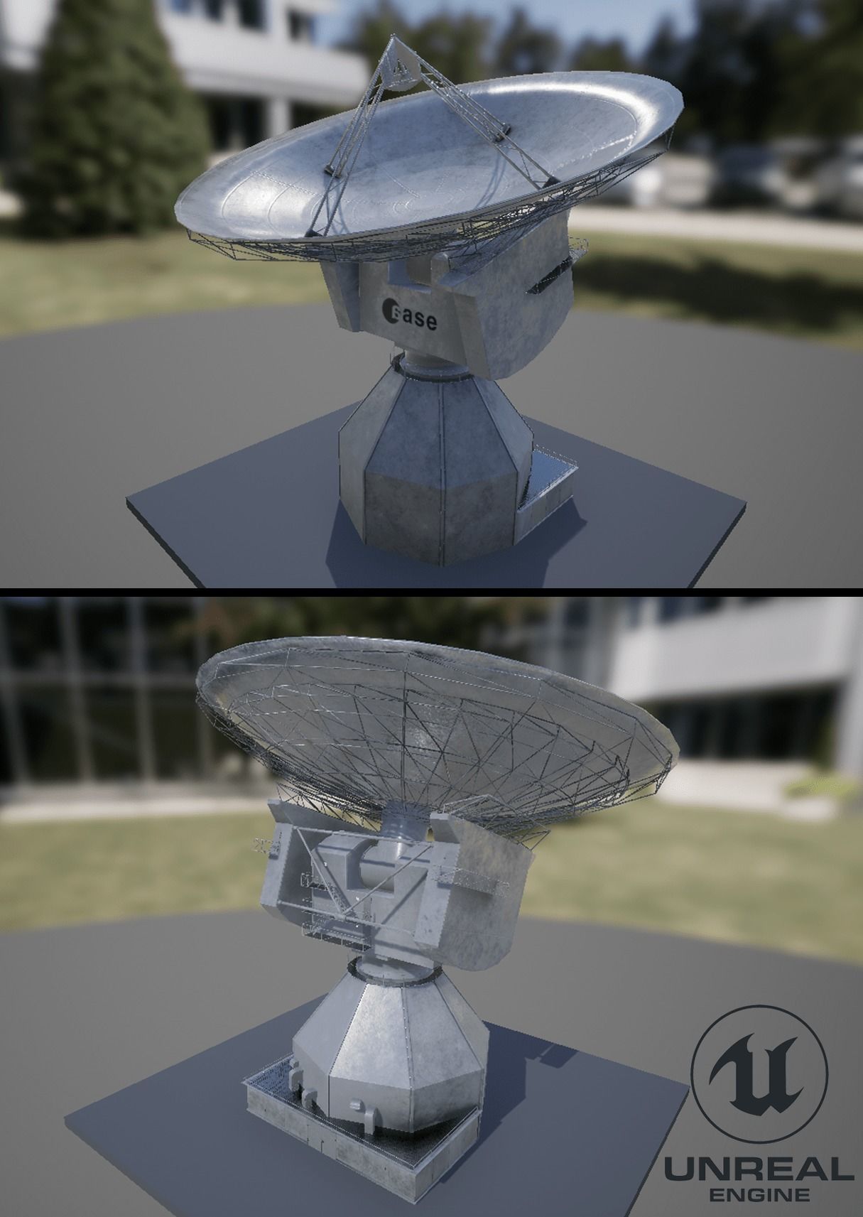 Deep Space Research Antenna Low-poly 3D model_22