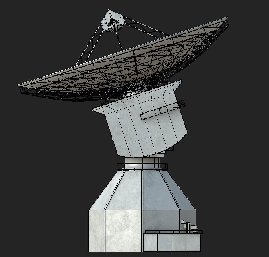 Deep Space Research Antenna Low-poly 3D model_18