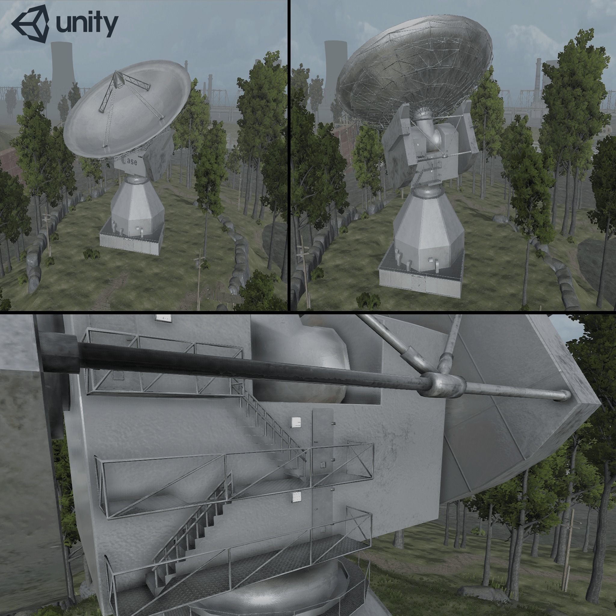 Deep Space Research Antenna Low-poly 3D model_21