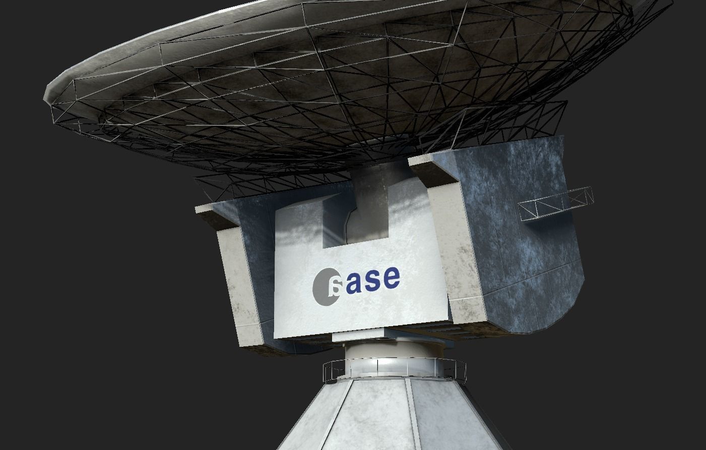 Deep Space Research Antenna Low-poly 3D model_10