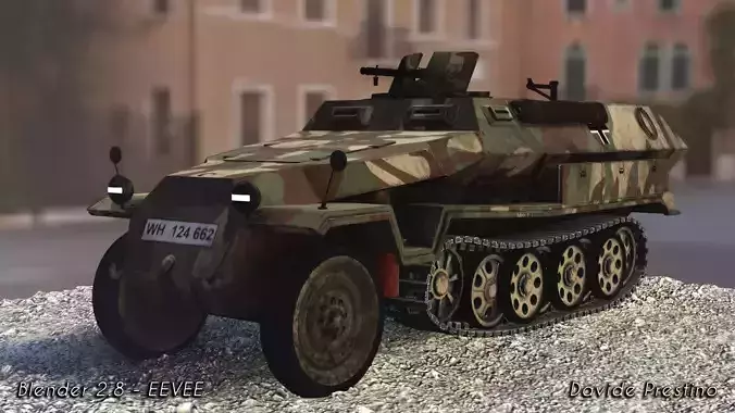 Half-track SDKFZ C military German Truck