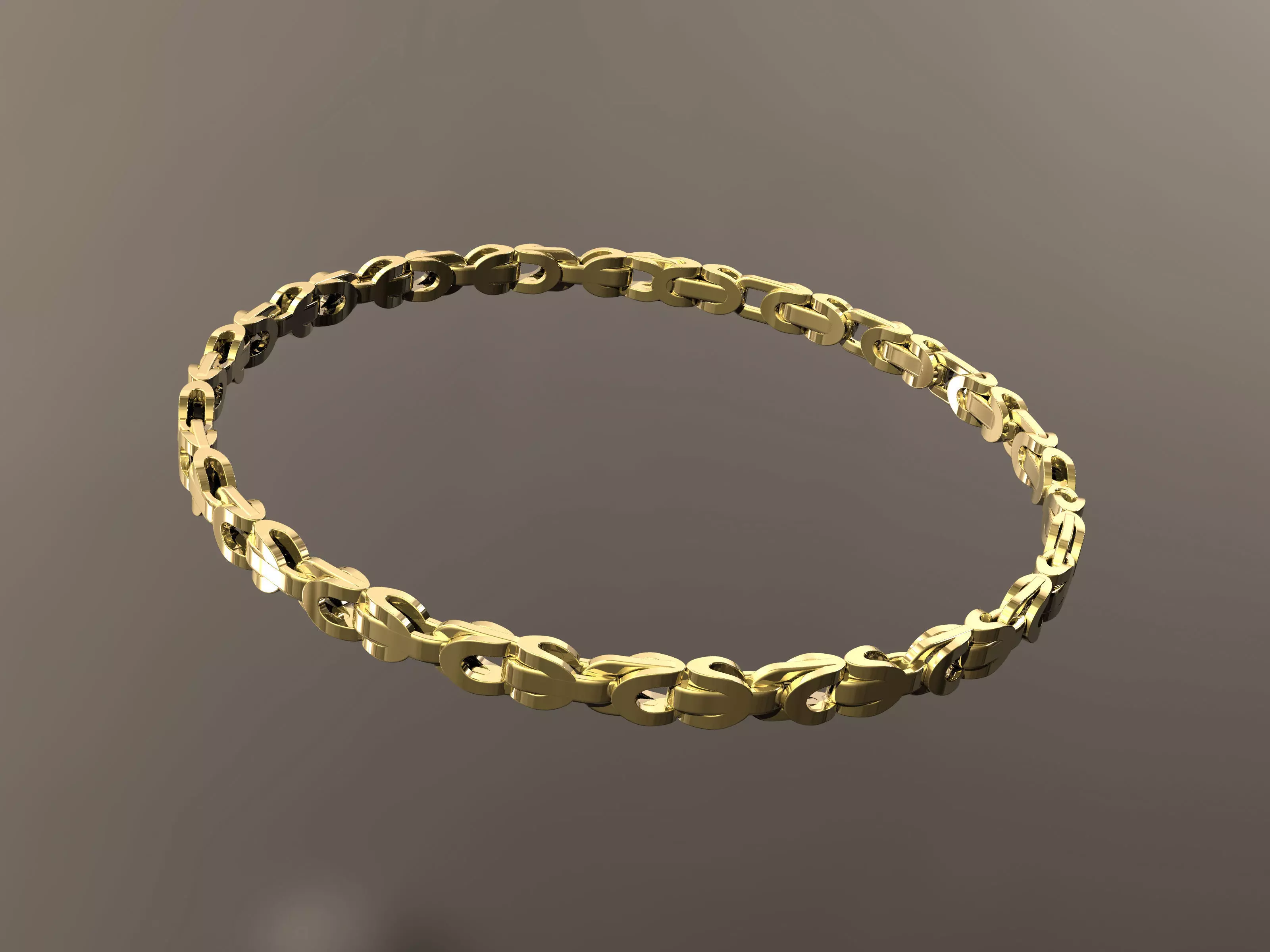 Gold bracelet 3D print model_0