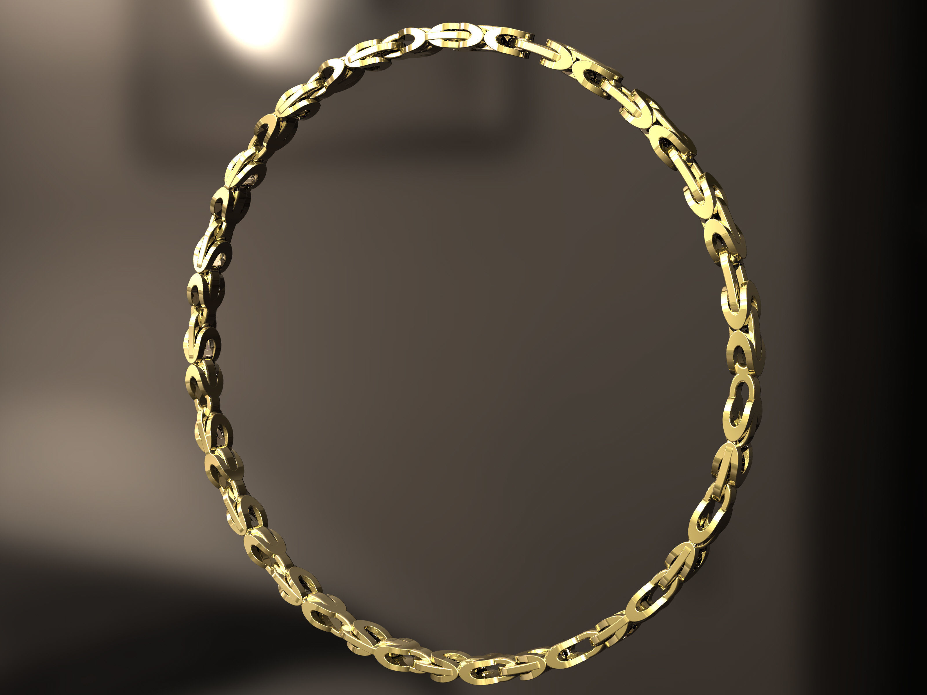 Gold bracelet 3D print model_1