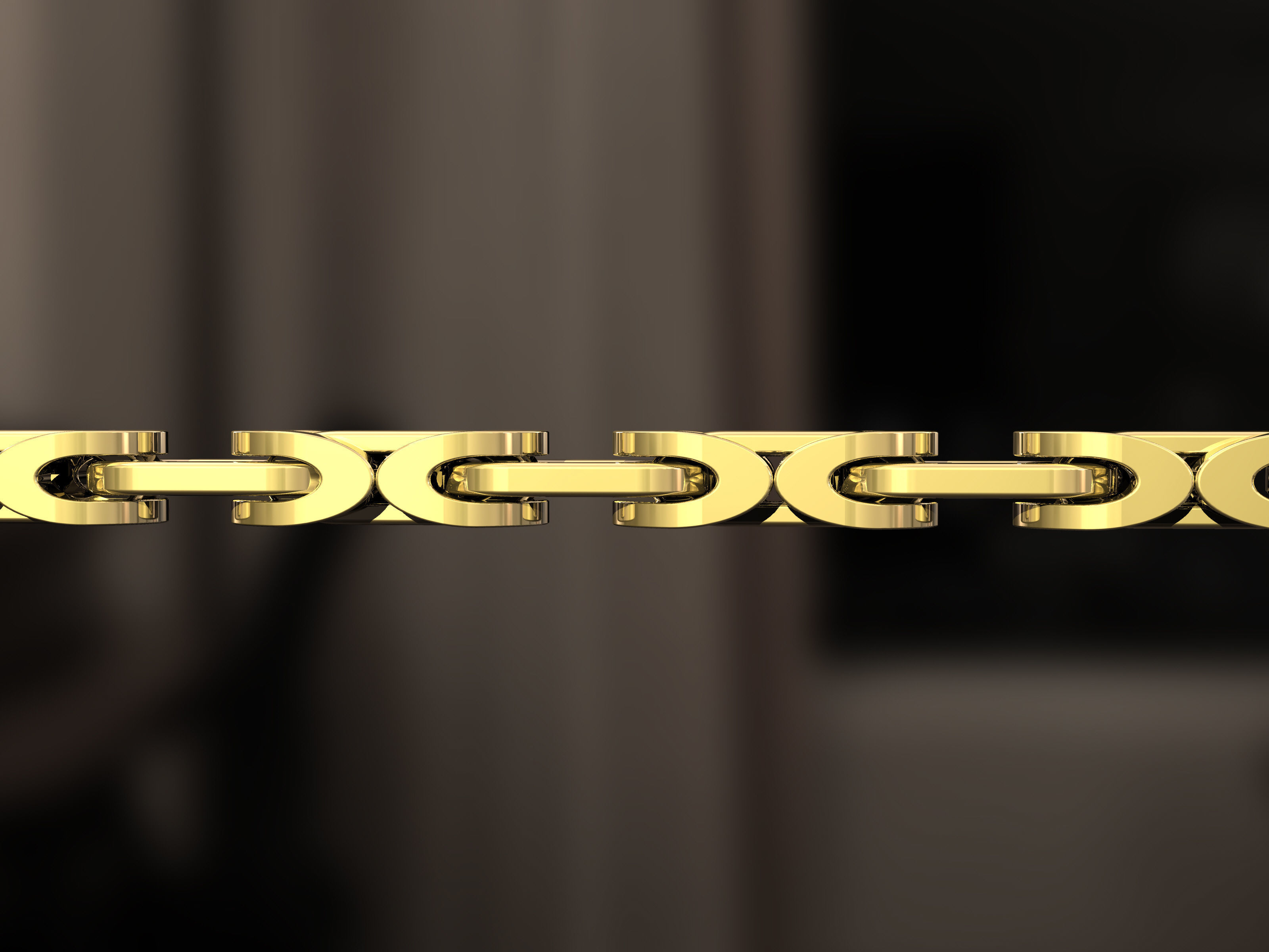 Gold bracelet 3D print model_4