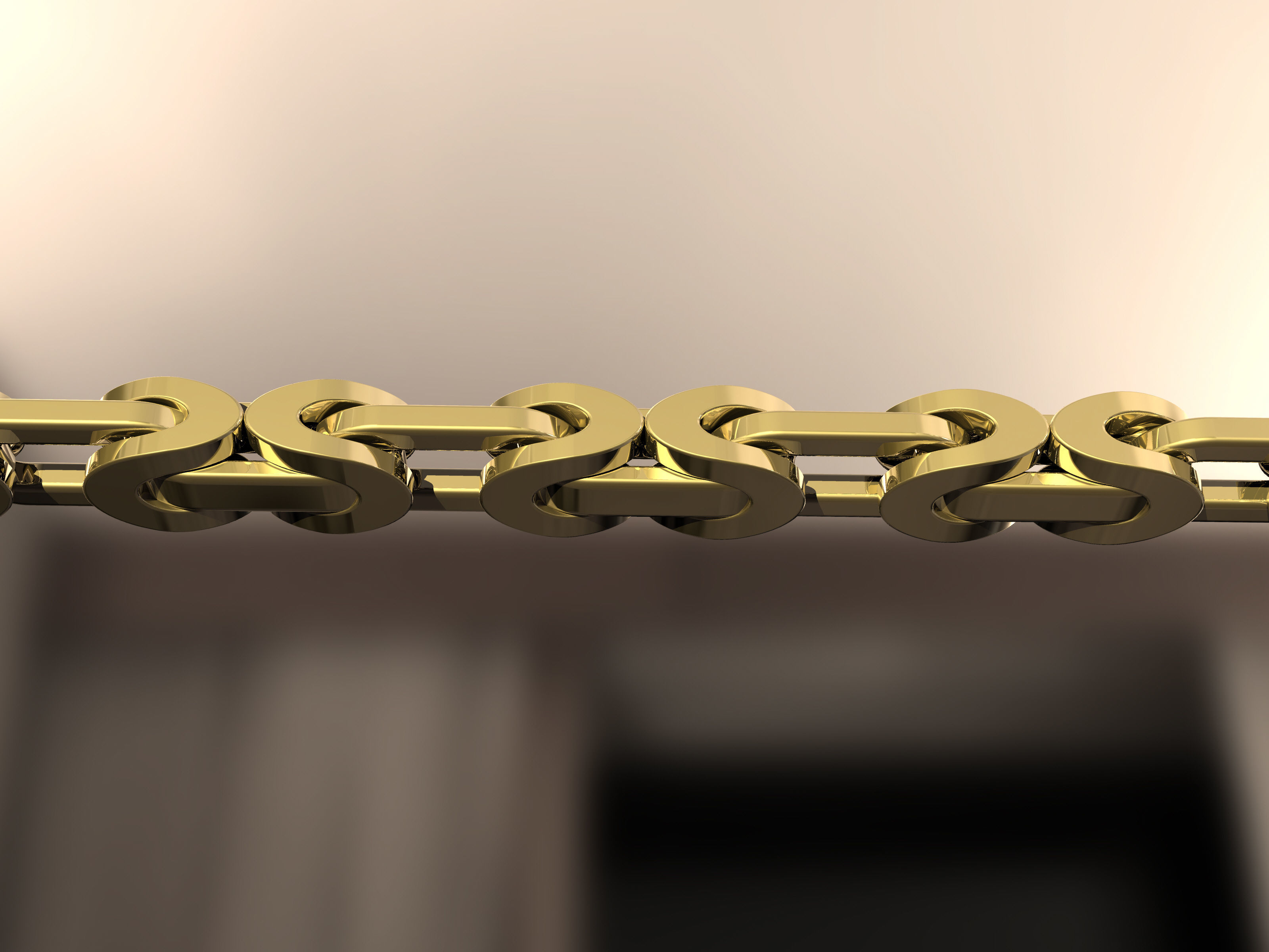 Gold bracelet 3D print model_6