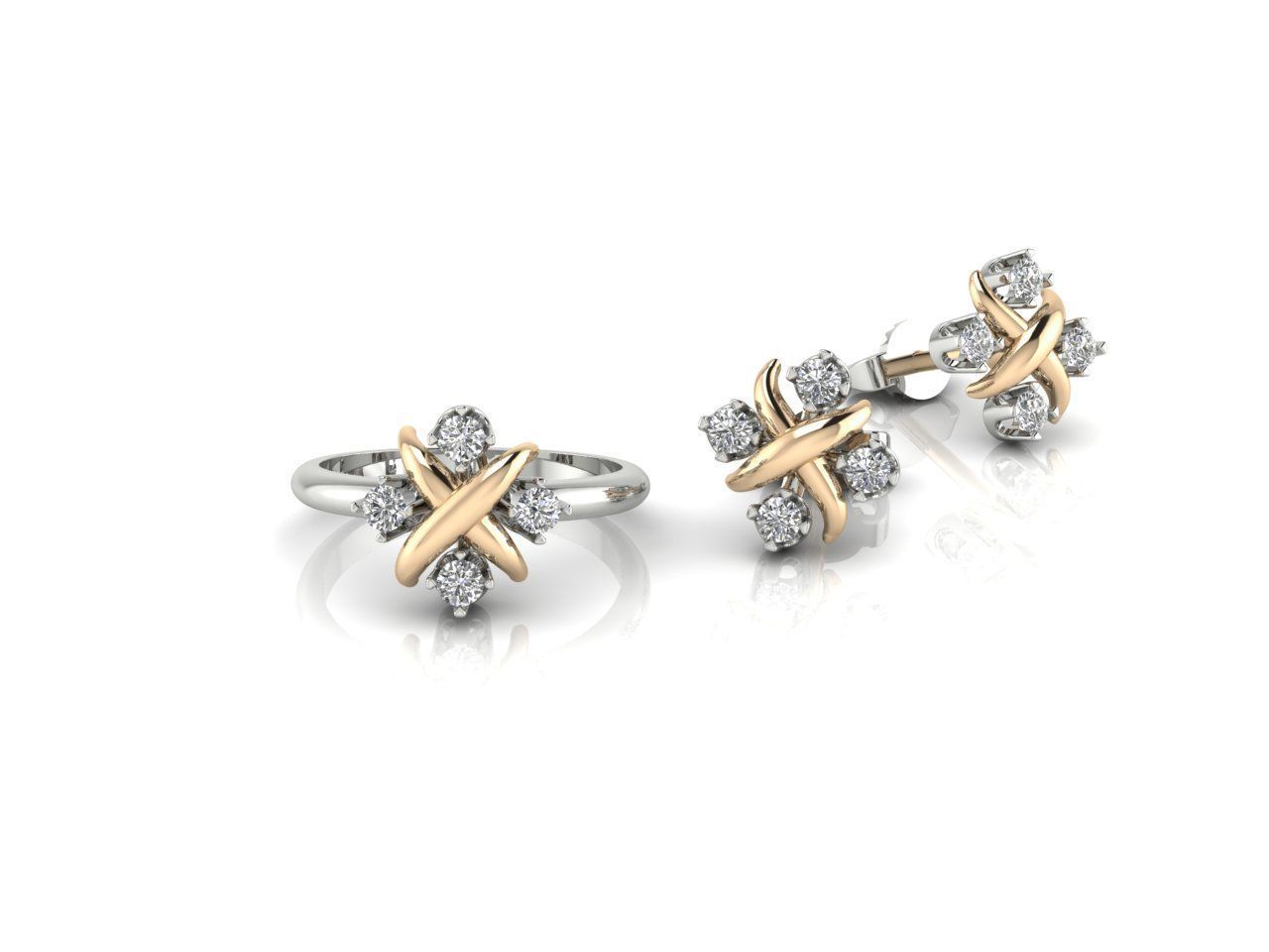 Collection 3 pair of earrings with diamonds _6