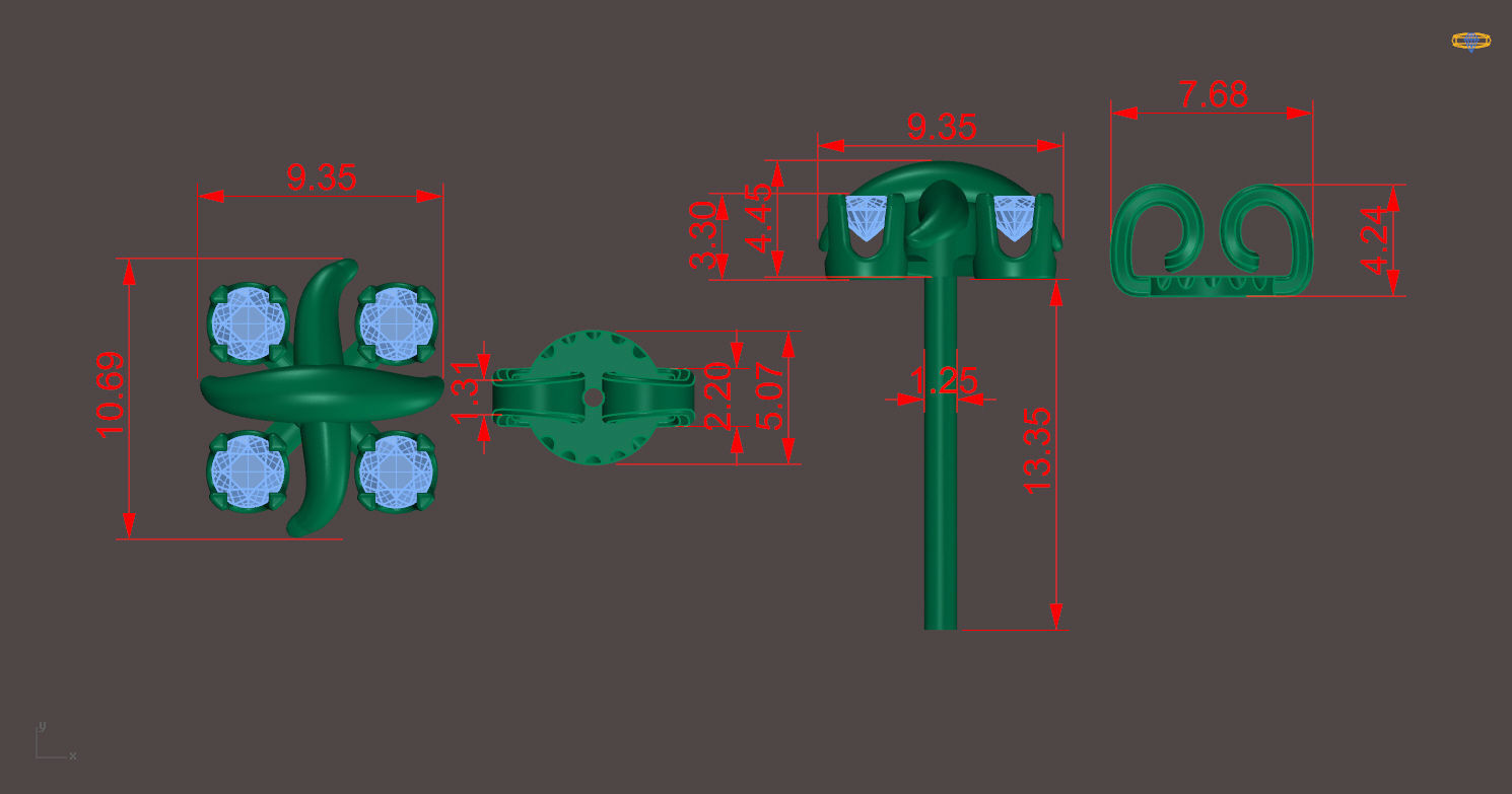 Collection 3 pair of earrings with diamonds _16